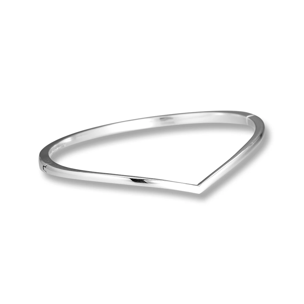 

925 Sterling Silver Shining Wish Bangle Bracelets Bangles Silver 925 Jewelry Open Bracelet for Women FLB070