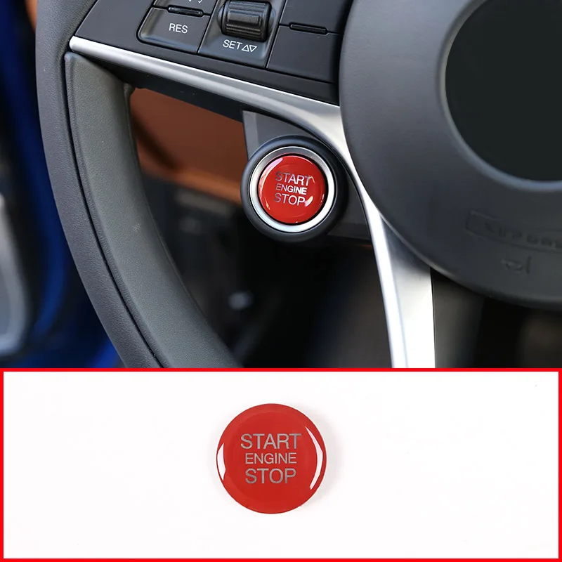 3 Color ABS Car Engine Start Stop Push Button Ring Trim for Alfa Romeo Giulia Stelvio