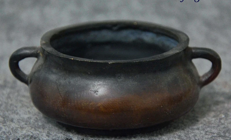 ancient Marked Folk China Old Bronze Collect Bowl Incense Burner Censer Statue | Дом и сад