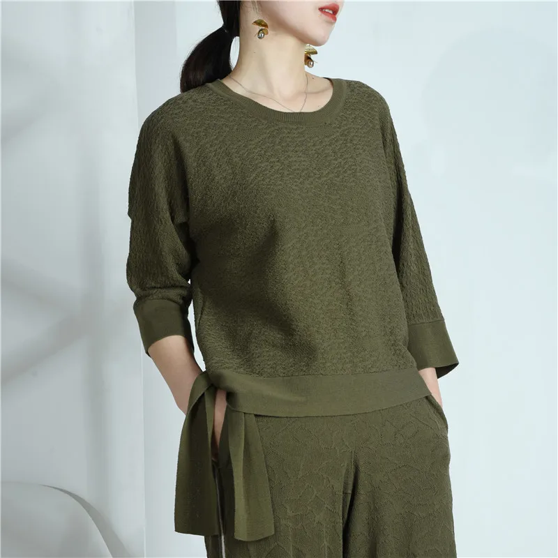 Women Spring Summer Knitwear Knit Tops Solid color Short T shirts