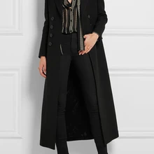 Manteau femme UK Весна Зима Женское модное классическое простое тонкое шерстяное длинное пальто женская верхняя одежда abrigos mujer
