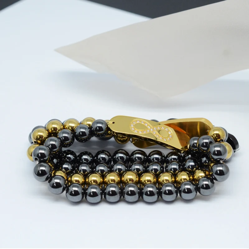 Escalus магнитный браслет для мужчин из нержавеющей стали 23 шт. кристаллы Счастливое число восемь модные ювелирные изделия очаровательные женские браслеты