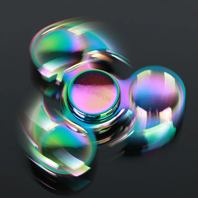 Прохладный три бусины красочные Tri-spinner продажи Kid подарок ручной Spinner Для аутизма и СДВГ уменьшить стресс Непоседа счетчик kimifun