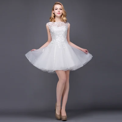 Robe de soiree кружевное платье для сестер короткое банкетное бальное платье Vestidos Сексуальное Вечернее Платье Vestidos de festa платья для выпускного вечера - Цвет: white