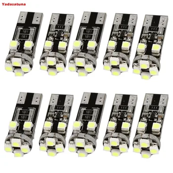 

10 UNIDADES Led T10 Com 8 3528-smd Leds Super Branco (esmagadinha) Cambus