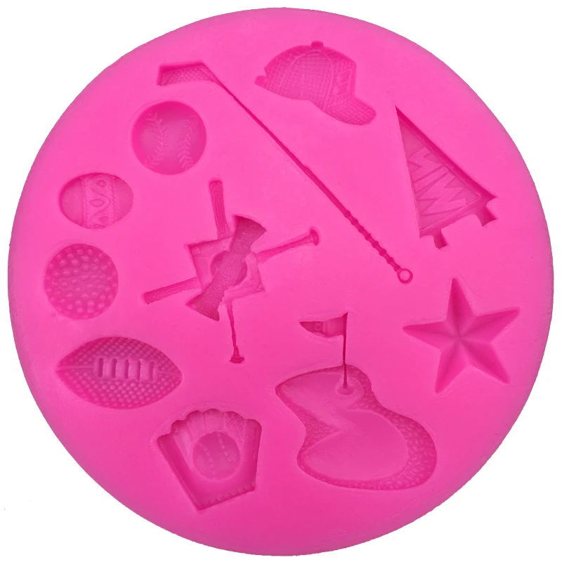 Baseball softball golf fudge fondant silicone mold kitchen chocolate pastry candy Clay making cupcake lace decoration FT-0096 | Дом и сад