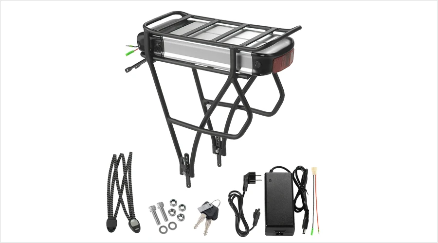 Cheap E Bike Rear Rack Lithium ion Battery 48V 36V 16Ah with Carrier fit for 26"-28" V-brake of rear wheel for 500W 1000W 8fun Motor 9 Cheap E Bike Rear Rack Lithium ion Battery 48V 36V 16Ah with Carrier fit for 26"-28" V-brake of rear wheel for 500W 1000W 8fun Motor 9