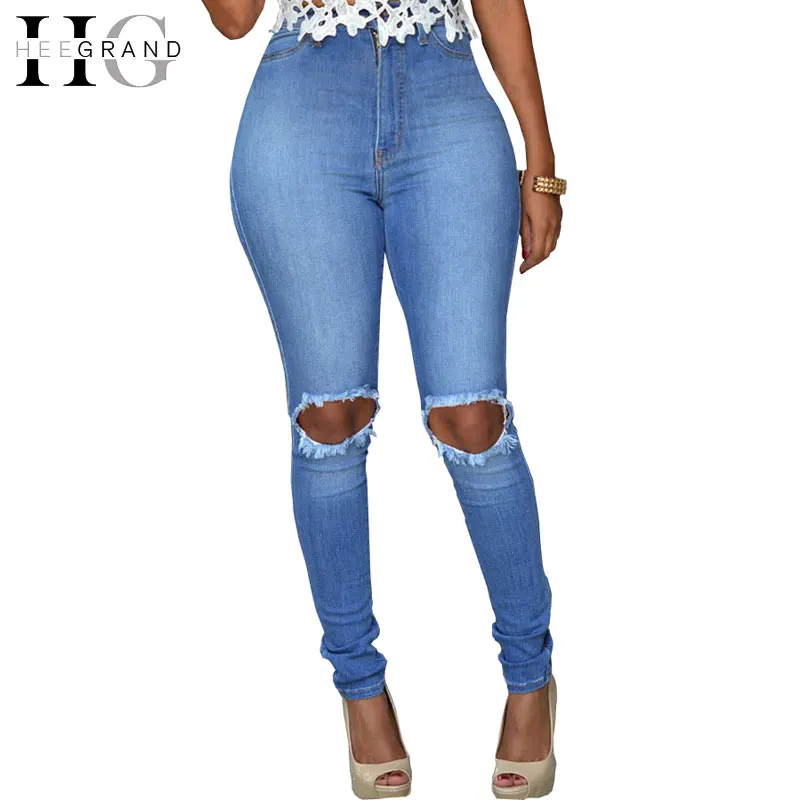 Koop HEE GRAND Nieuwe 2018 Vrouwen Jean Broek Vrouwelijke Hoge Kwaliteit Skinny Stretch Potlood Jeans Blauw Denim Dames Casual Basic Jeans WKX410