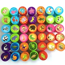 6/10/12 шт./лот дети мультфильм животных Печать Дети Пользовательские Пластик Резина самоочистки чернильные печати игрушки День рождения подарок