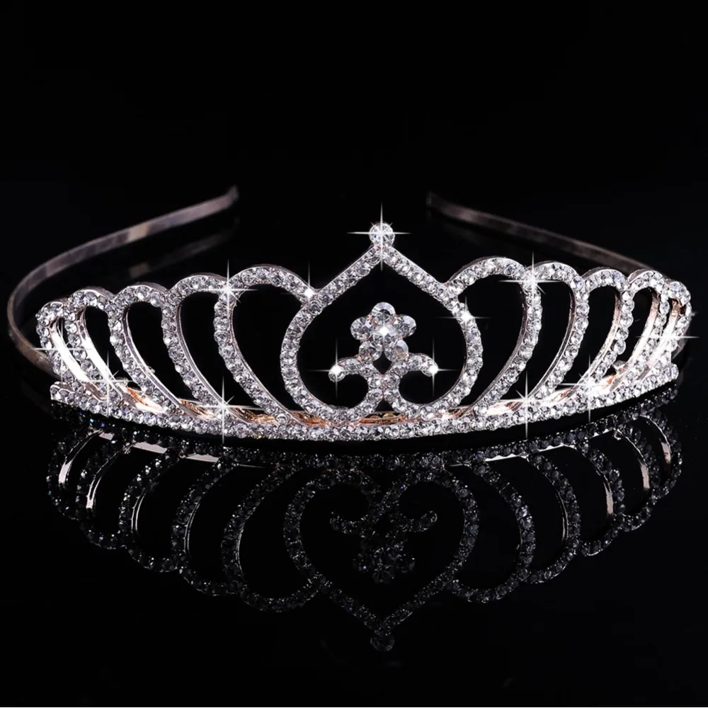 Gold Bridal Crown Tiara Crystal Rhinestone Wedding Prom Pageant Crowns