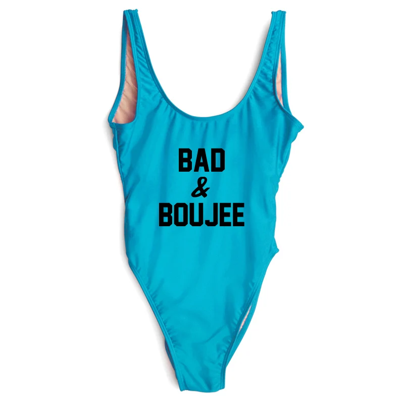 Buy 2018 Swimwear Women Sexy One Piece Swimsuit Lady New Letter BAD & BOUJEE