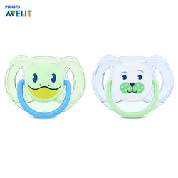 Avent 2 шт. детская Силиконовая пустышка животный принт BPA бесплатно для малышей ортодонтический кормление соски пустышка для малышей 6-18