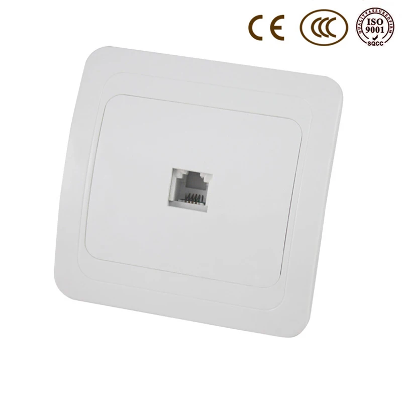 

Wall Telephone Socket, EU / Russia Standard Tel Outlet, Ivory White, AC 110~250V
