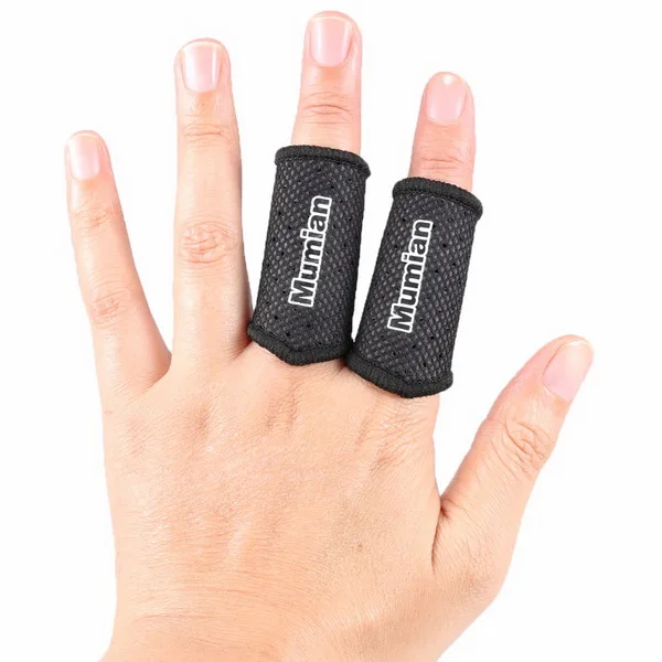 2x Эластичный артрит палец поддержка пальцев протектор рукав спортивный ремень обертывание - Цвет: Black