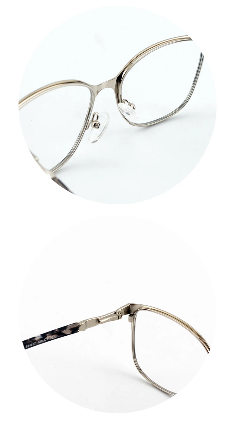 Kirka Eyeglasses Frame Metal Optical Retro Brown Women Glasses Frame Fashion Cat Eye Type Reading Glasses (7)