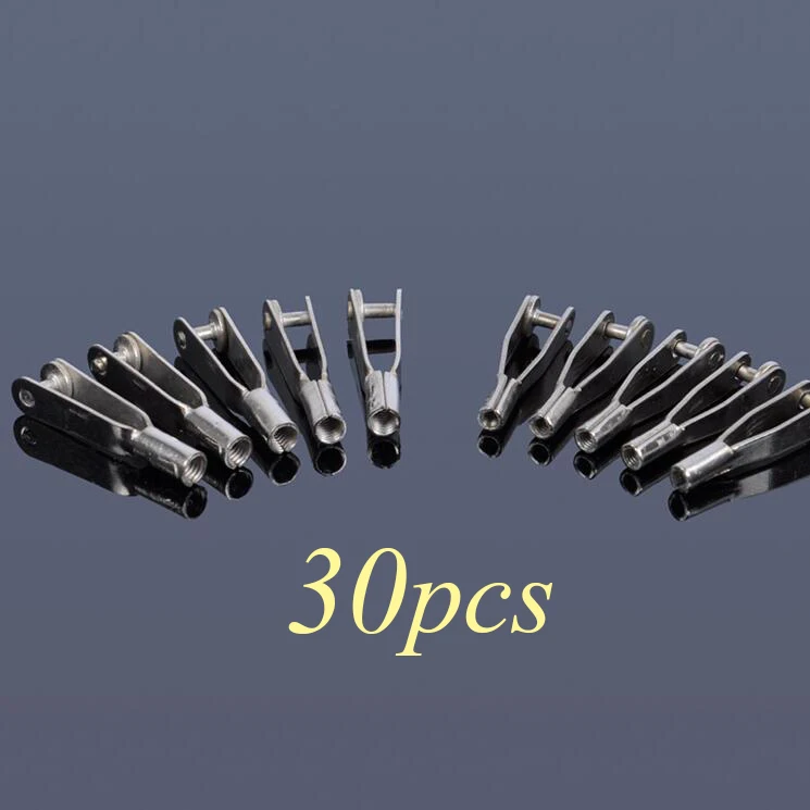 

Free Shipping 30PCS M2/M3 Metal Clevis Iron Chuck Connector Ends For 2/3mm Pull Rod Spare Part For DIY Model