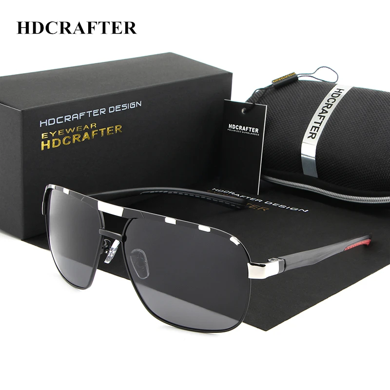 

HDCRAFTER 2018 Mens Oversized Polarized Sun Glasses Classic Square Brand Designer Sunglasses Glasses Men Driving Eyewear