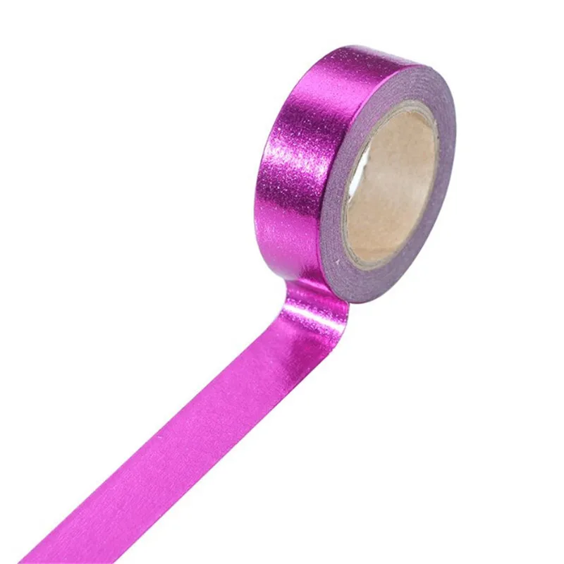 15 мм* 10 м японский Kawaii DIY Инструменты для скрапбукинга Золотая фольга васи лента золото/серебро/медь/Роза/зеленый цвет маскирующая лента - Цвет: Purple