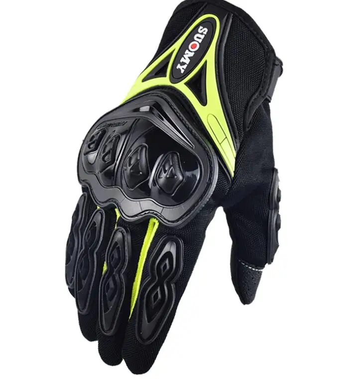 Сенсорный экран Suomy moto rcycle перчатки гоночные Luva moto queiro Guantes moto cicleta Luvas de moto перчатки для велоспорта - Цвет: Зеленый