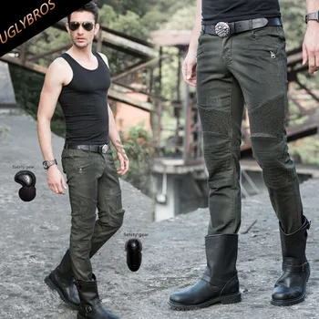 

New Army green motorcycle jeans locomotive cruiser Motocross Heavy Machinery pants outdoor cross-country pants