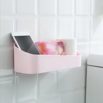

Kitchen Bathroom Shelf Wall Rack With Suckers Plastic Shower Caddy Organizer Holder Tray With Suction Cups Lotion Storage