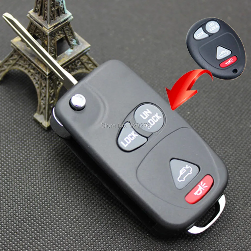 10pcs/lot Remote Flip Folding Key Shell Case Keyless Fob Fit For Buick ...