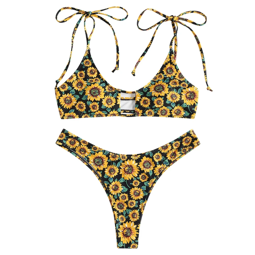 sunflower two piece bathing suit