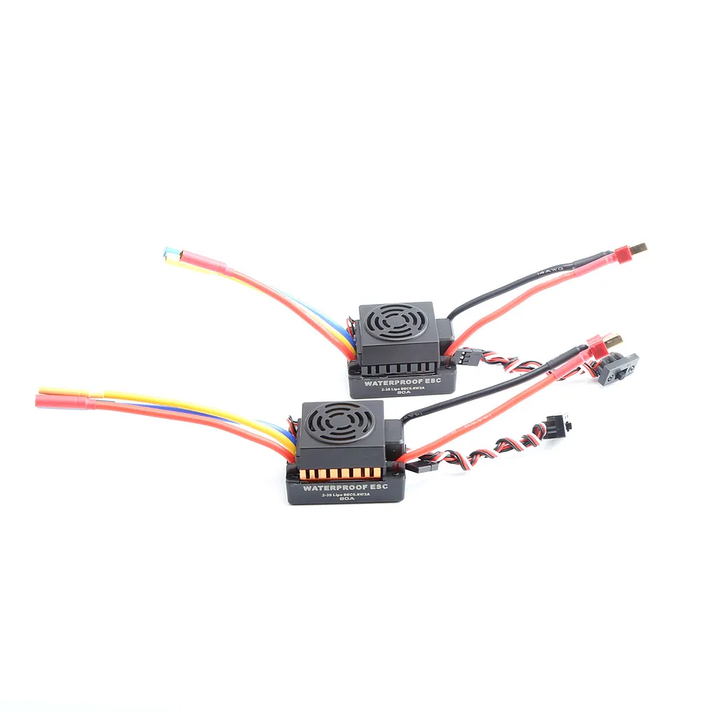 

2019 New Waterproof 60A Sensorless Brushless Car Electronic Speed Control ESC 2-3S with BEC For Rc Car Bo