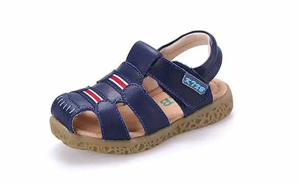 

New children's genuine leather sandals boys Baotou student shoes AI LIANG