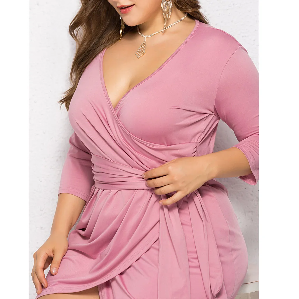 Большие размеры 4XL-L элегантные вечерние платья женские бандажные однотонные Асимметричные обтягивающий для ночного клуба Мини Короткое платье Большие размеры летнее платье