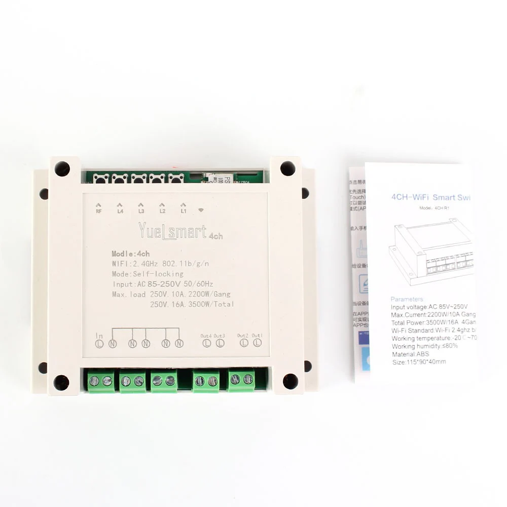 AC 85 250 В с пультом дистанционного управления 4 канальный 2 4G IoT 10A Беспроводной Wi Fi