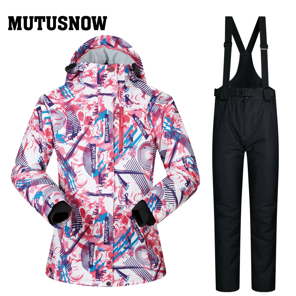 Mutusnow 2020 Новый утолщенный теплый лыжный костюм для мужчин и женщин зимний женский