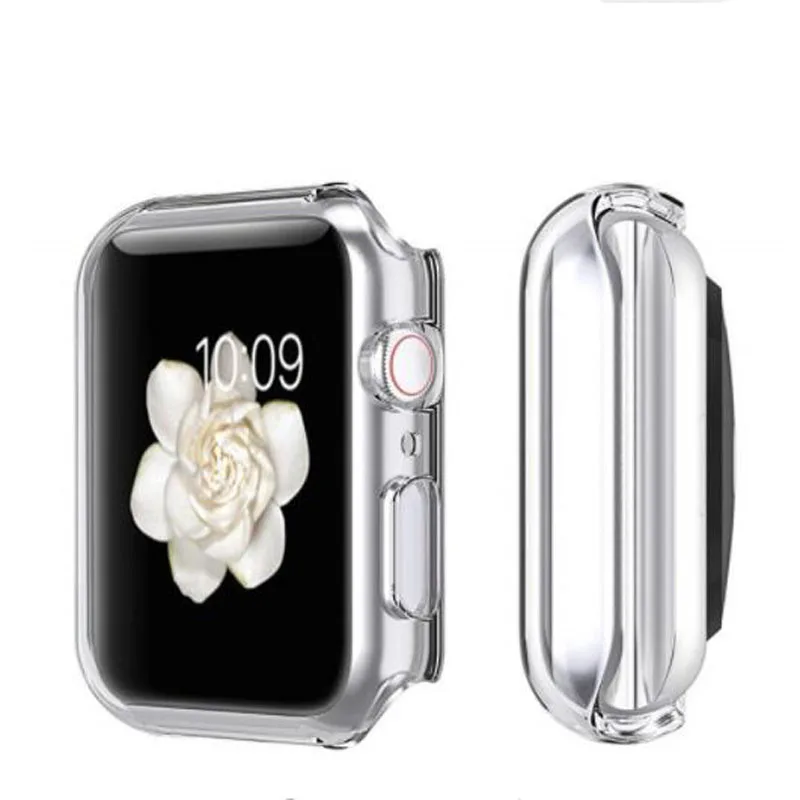 Прозрачный мягкий ТПУ защитный чехол рамка для наручных часов Apple Watch серии 1/2/3/4 38 мм 42 мм 40 мм 44 полный Экран Pretector крышка