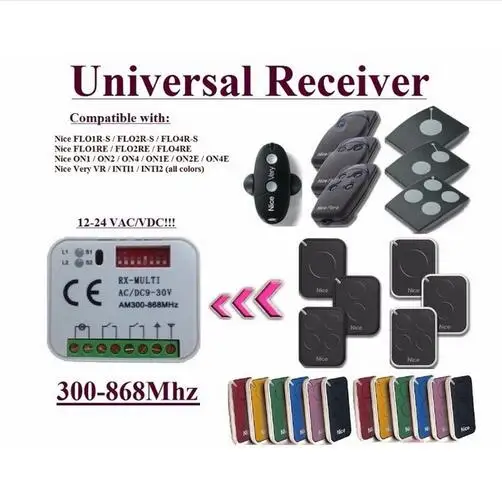 

1pcs Universal receiver Compatible with Nice FLOR-S, FLORE, ERA ONE, INTI, VERY VR rolling code