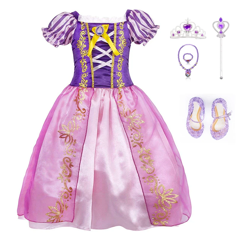 

DAYLEBABY Girls Sofia Princess Dress Kids Sophia Sleeping Beauty Party Dresses Child Girl Rapunzel Aurora Prom Purple Costume