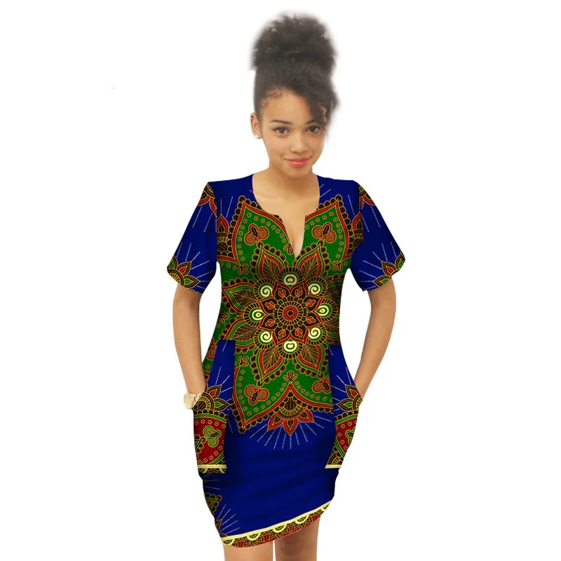 Summer-Africa-Above-Knee-Dress-for-Girl-Bazin-Riche-Dress-For-Child-African-Wax-Print-Plus(24)
