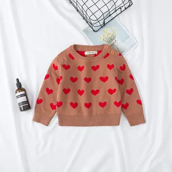 

INS Red Love Heart Family Matching Outfits Cotton Knitting Sweater for Mother Son Girls Parent-child Outfits Family Look Sweater