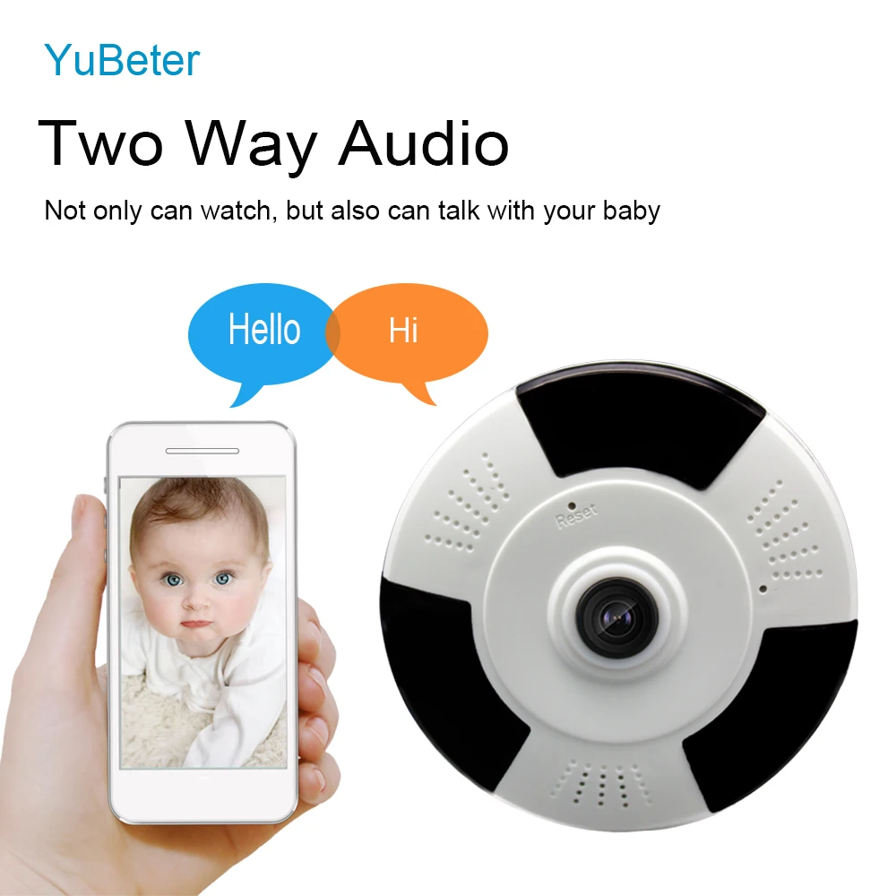 Панорамная ip камера YuBeter 1080P HD 360 1 3/2/3 МП Wi Fi беспроводная для домашней