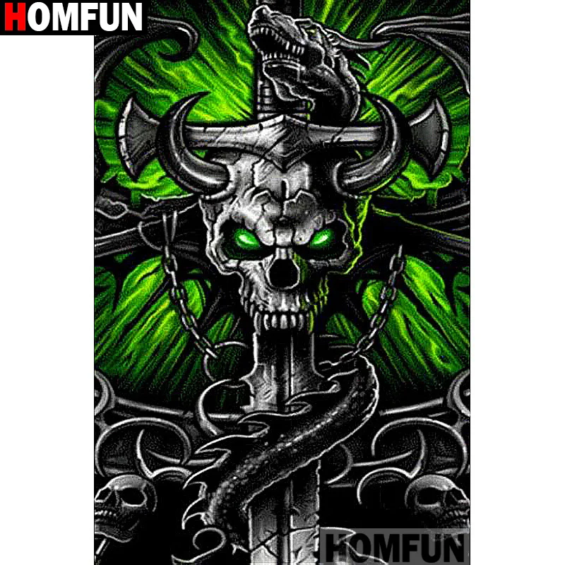 

HOMFUN Full Square/Round Drill 5D DIY Diamond Painting "Cross dragon" 3D Embroidery Cross Stitch 5D Home Decor A13377