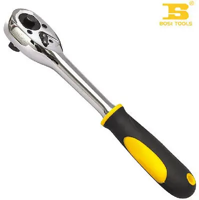 

Black and Yellow Plastic Coated Handle 1/4" Ratchet Wrench Tool Bar