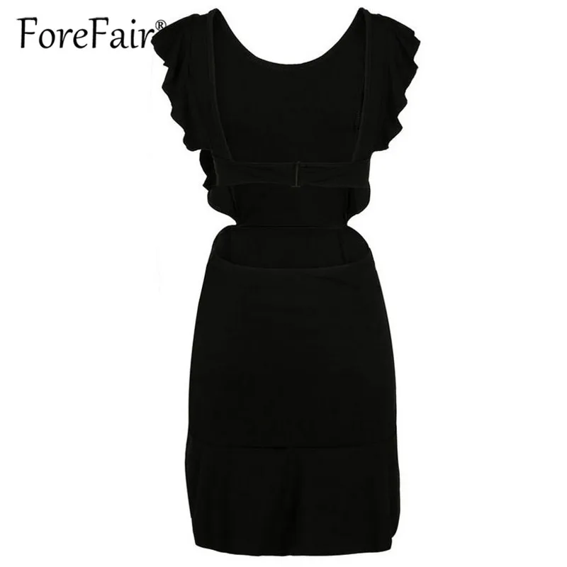 Forefair Sexy Backless Dress 2019 Women Summer Dresses Vestidos Ladies Sundress Sleeveless Ruffle Yellow black Tank Mini Dress (11)