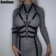 Ronllona БДСМ женский кожаный ремень безопасности женское белье боди Фетиш-Бюстгальтер Клетка панк-подвязка ремень для тела