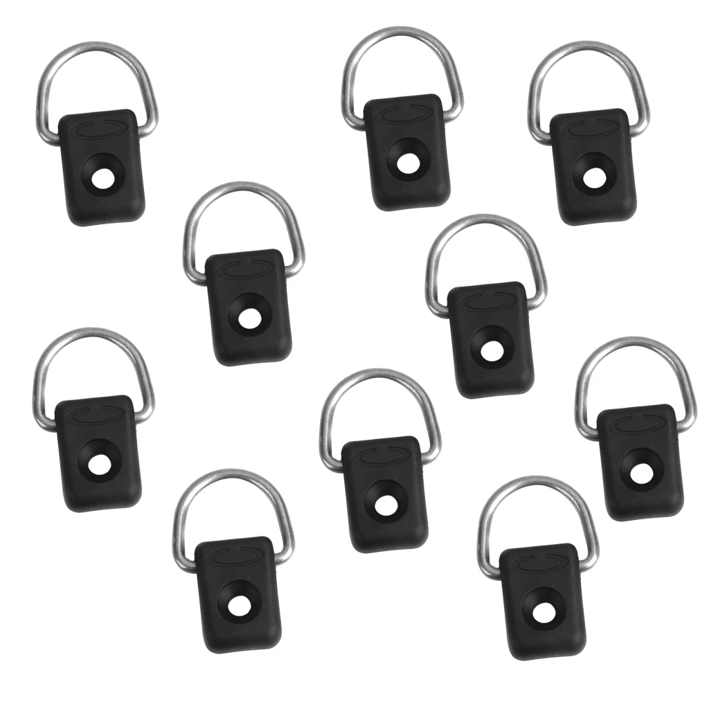 10Pcs Lightweight Nylon Kayak Boat Dinghy Rope Buckle Single Loop Deck Eye Water Sports Rowing Boats for Surfing Fishing Accesso