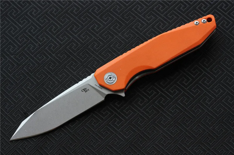 Высокое качество CH3004 Флиппер складной нож D2 лезвие шарикоподшипники G10 Ручка Открытый Отдых Охота фрукты Карманные Ножи EDC инструмент - Цвет: Оранжевый