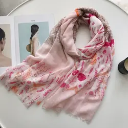 2018 новый шарф леопарда цветок лист узор Дизайн Шаль fresh brand шаль популярные женские шарфы и платки wrap Мягкая Глушитель