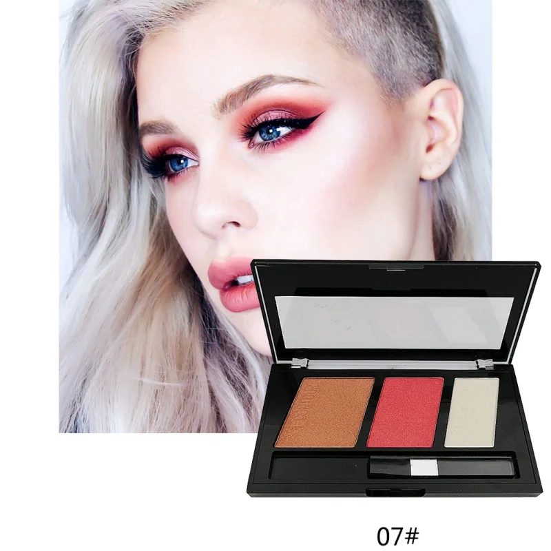 

Makeup Multi-Functional Face Sculptor Kit 3 In 1 Blush Contour And Highlighter Palette Cosmetic DW19