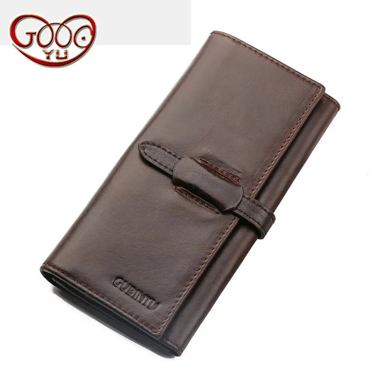 

Drawstring vertical leather square section multi-card purse first layer of leather men's multi-functional retro card package