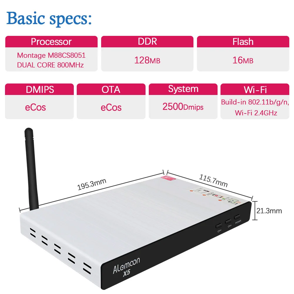 GOTIT мощный ALEMOON X5 DVB-S2 T2 C Функция декодер лучший спутниковый ресивер Полный 4K+ 4 нажатия cccam лучший Испания Польша ТВ бесплатно