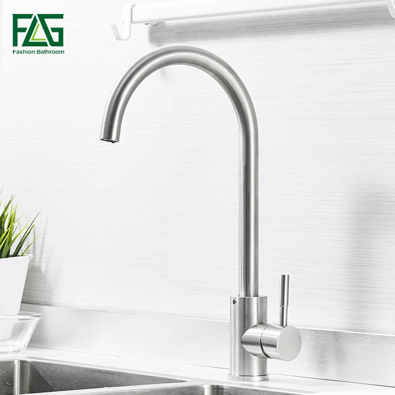 FLG Kitchen Faucet 360 Degree Rotation Rule Shape Curved Outlet Pipe Tap Basin Plumbing Hardware Brass Sink Faucet 925-33N FLG Kitchen Faucet 360 Degree Rotation Rule Shape Curved Outlet Pipe Tap Basin Plumbing Hardware Brass Sink Faucet 925-33N