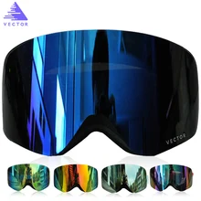 Vetor da marca óculos de esqui lente dupla uv400 anti-nevoeiro esqui óculos de neve homem e mulher adulto snowboard óculos